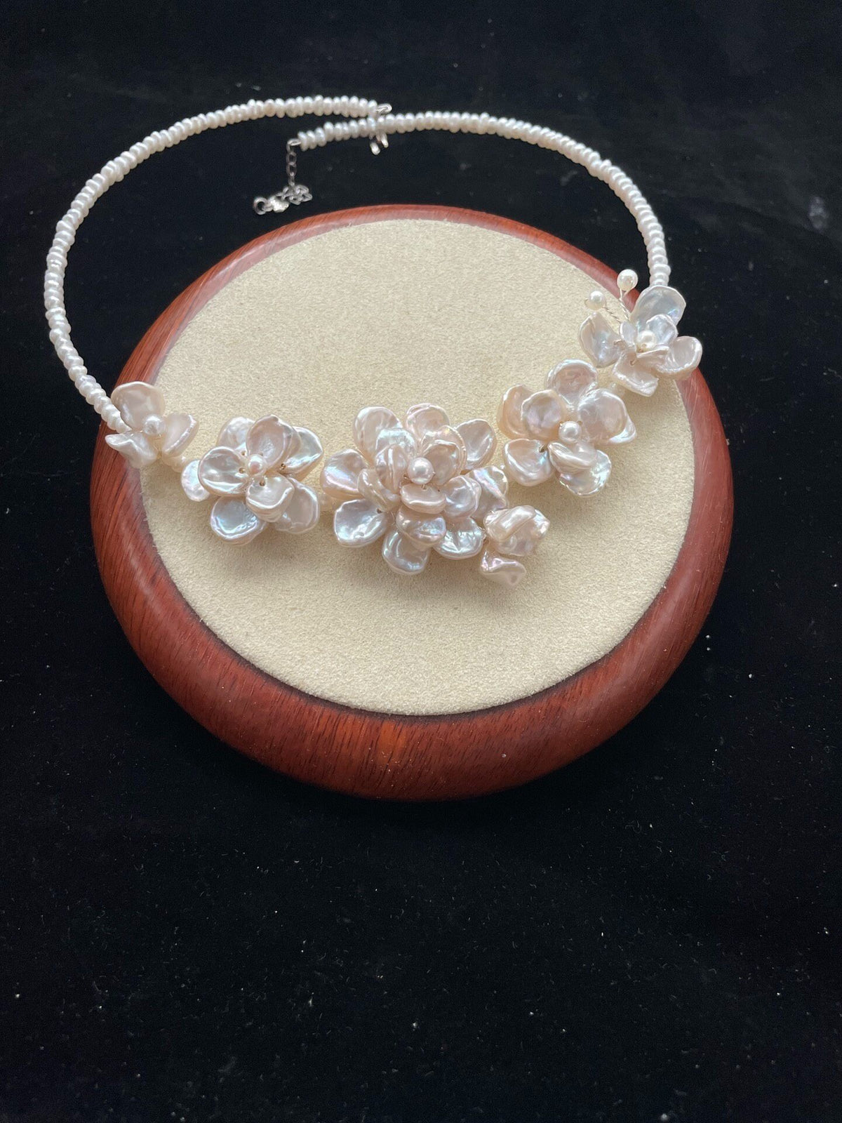 Natural Pearl Choker Floral Baroque Necklace