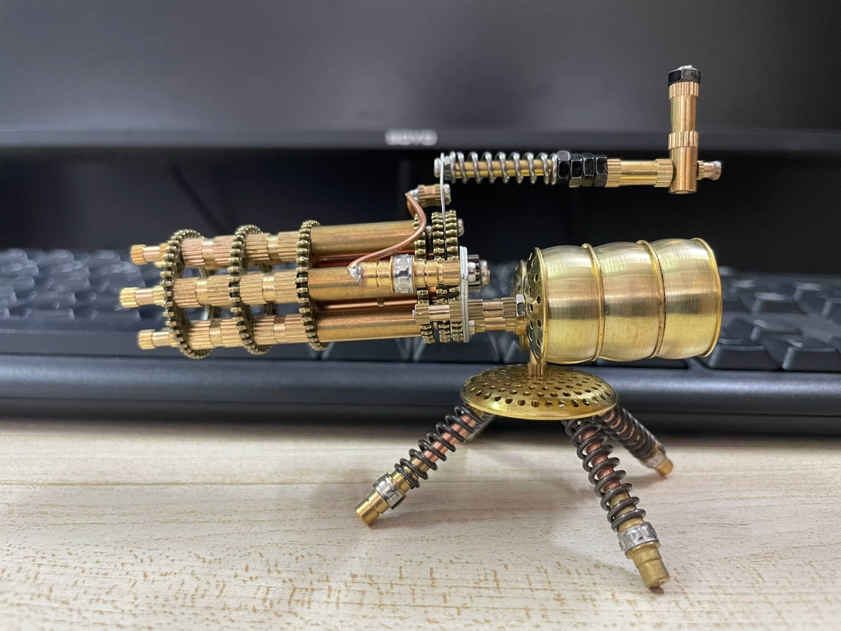 Steampunk Brass Rotary Barrel Metal Model