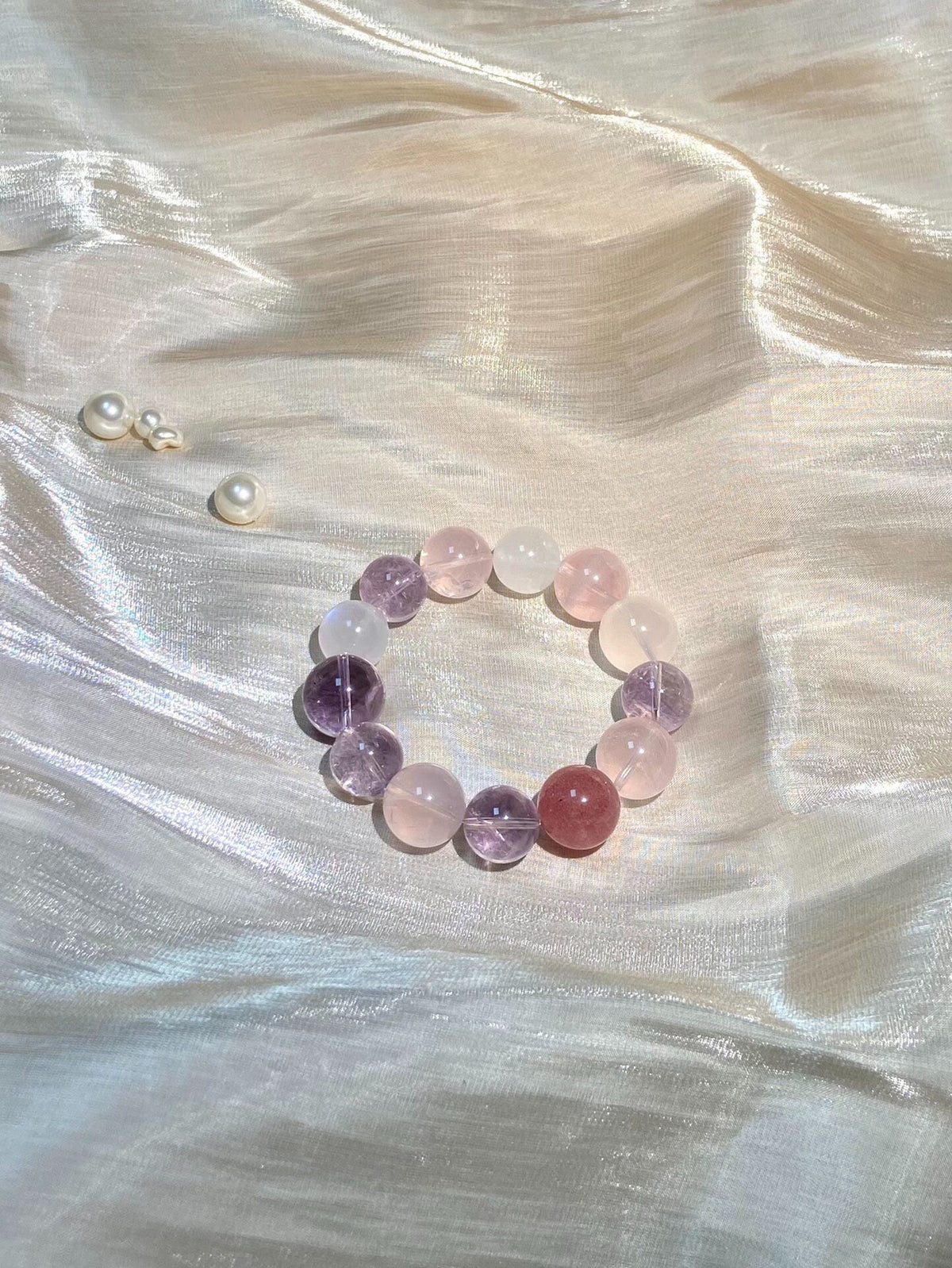 Crystal Gemstone Beaded Bracelet 16cm