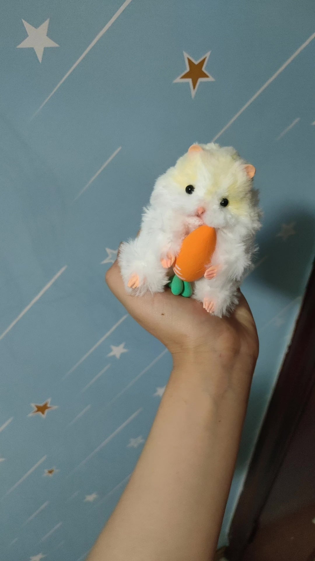 Handmade Pipe Cleaner Hamster Plush With Carrot