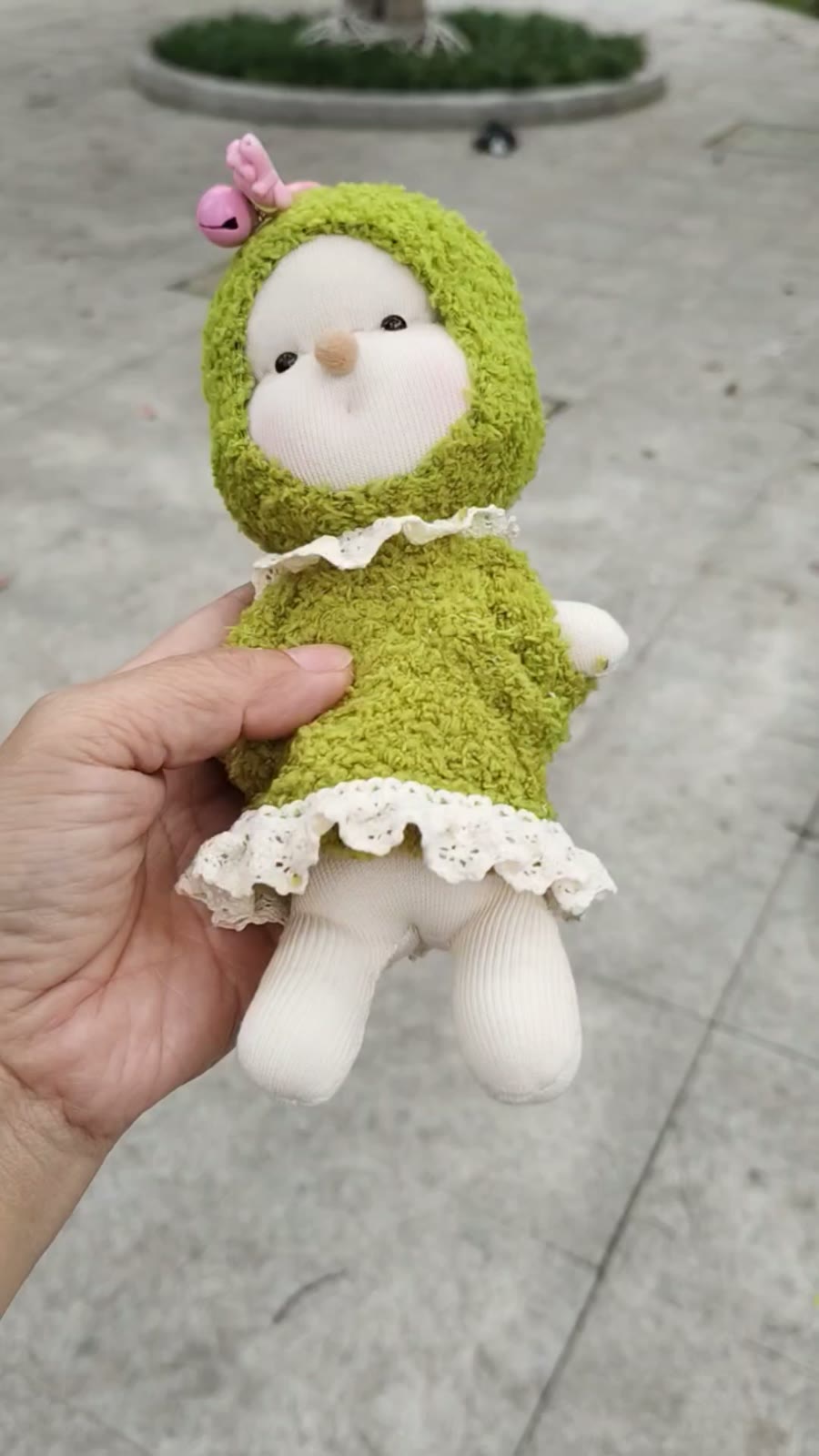 Handmade Green Sock Doll Pendant