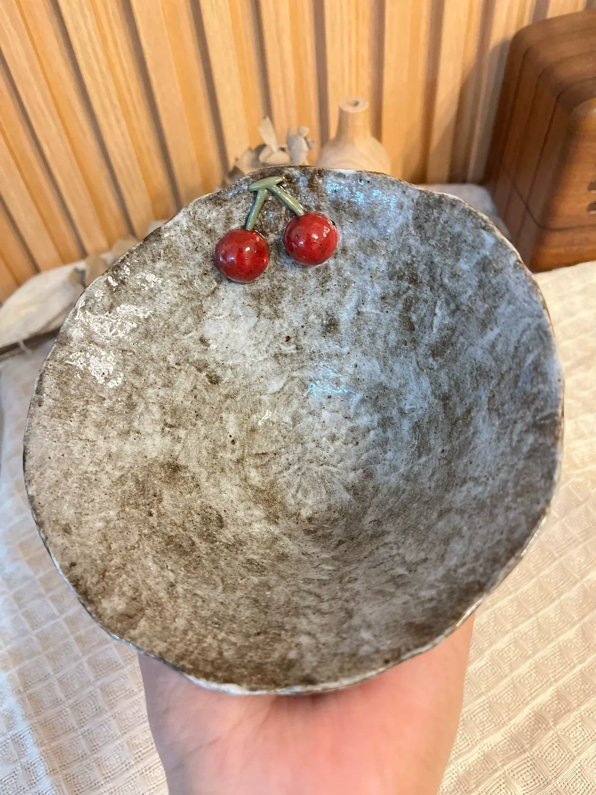Handmade Ceramic Cherry Bowl 380 ml