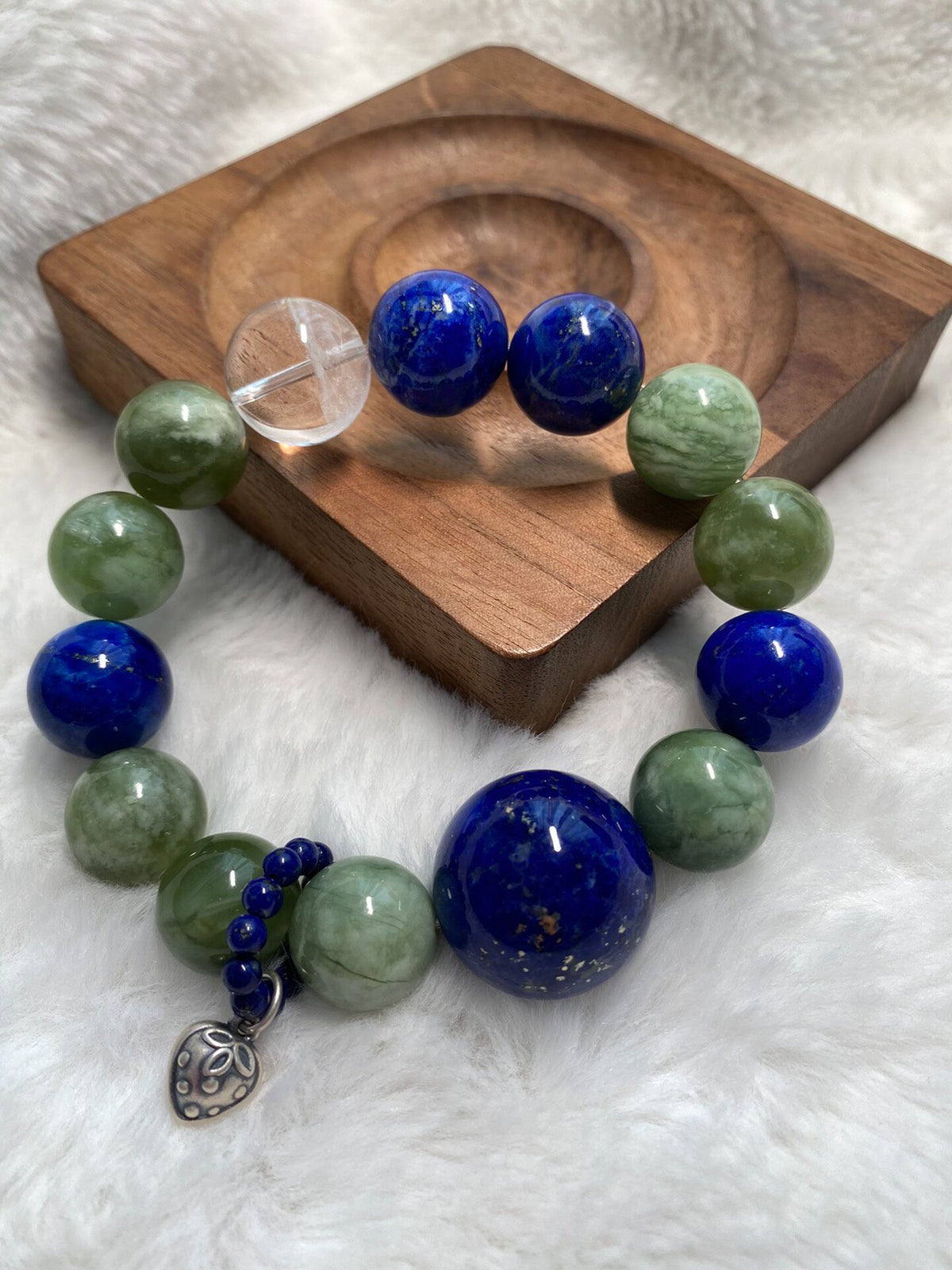 Lapis Lazuli Aventurine Beaded Bracelet