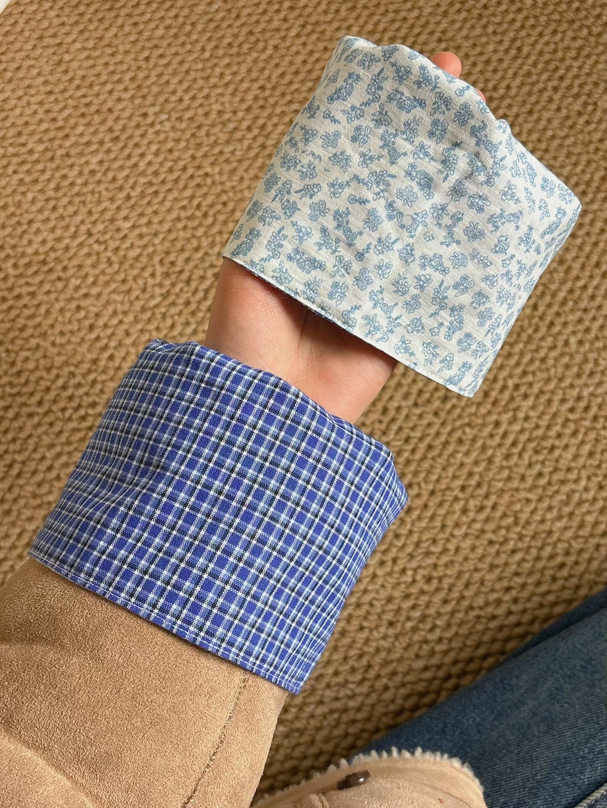 Coprismanica reversibili in stile giapponese fatti a mano