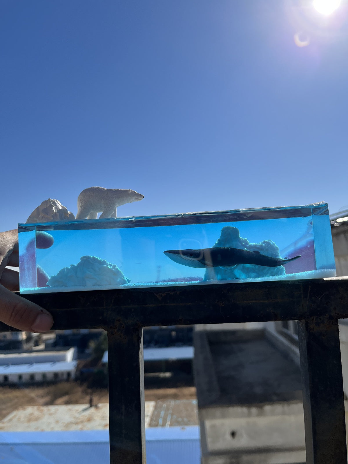 Arctic Polar Bear Blue Whale Resin Diorama