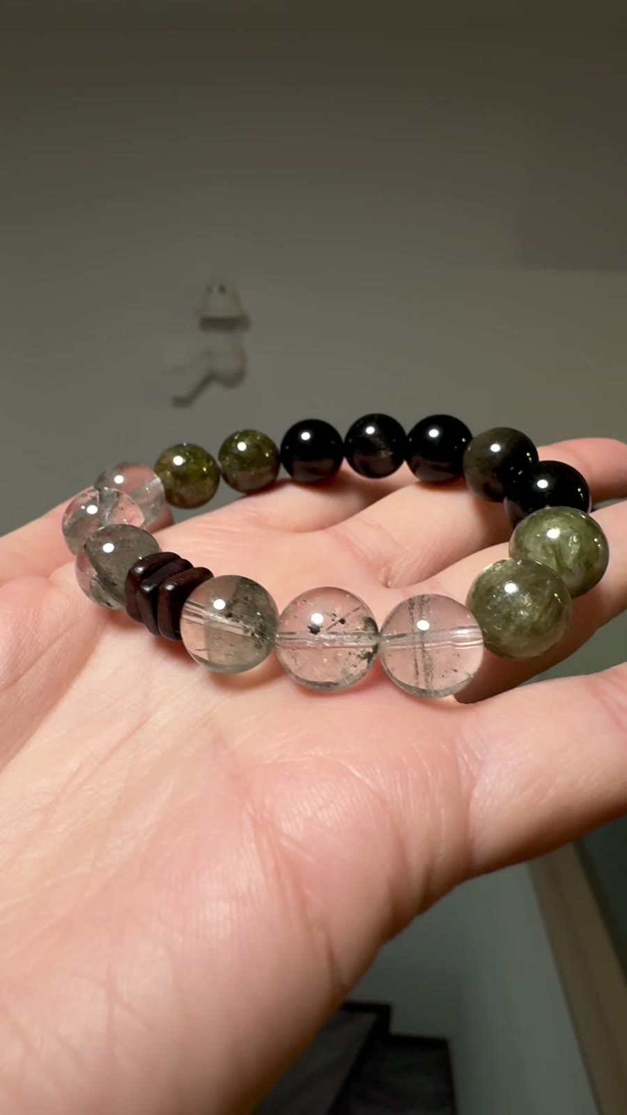 Green Phantom Obsidian Tsavorite Crystal Bracelet