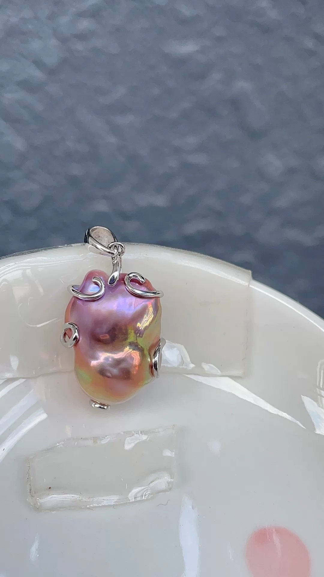Pendentif perle d'eau douce baroque argent 925