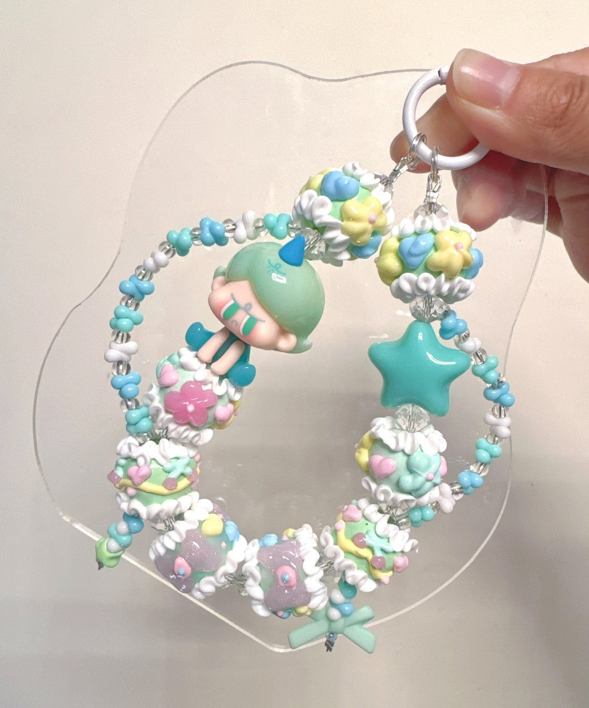 Green Narwhal Charm Phone Bag Accessory