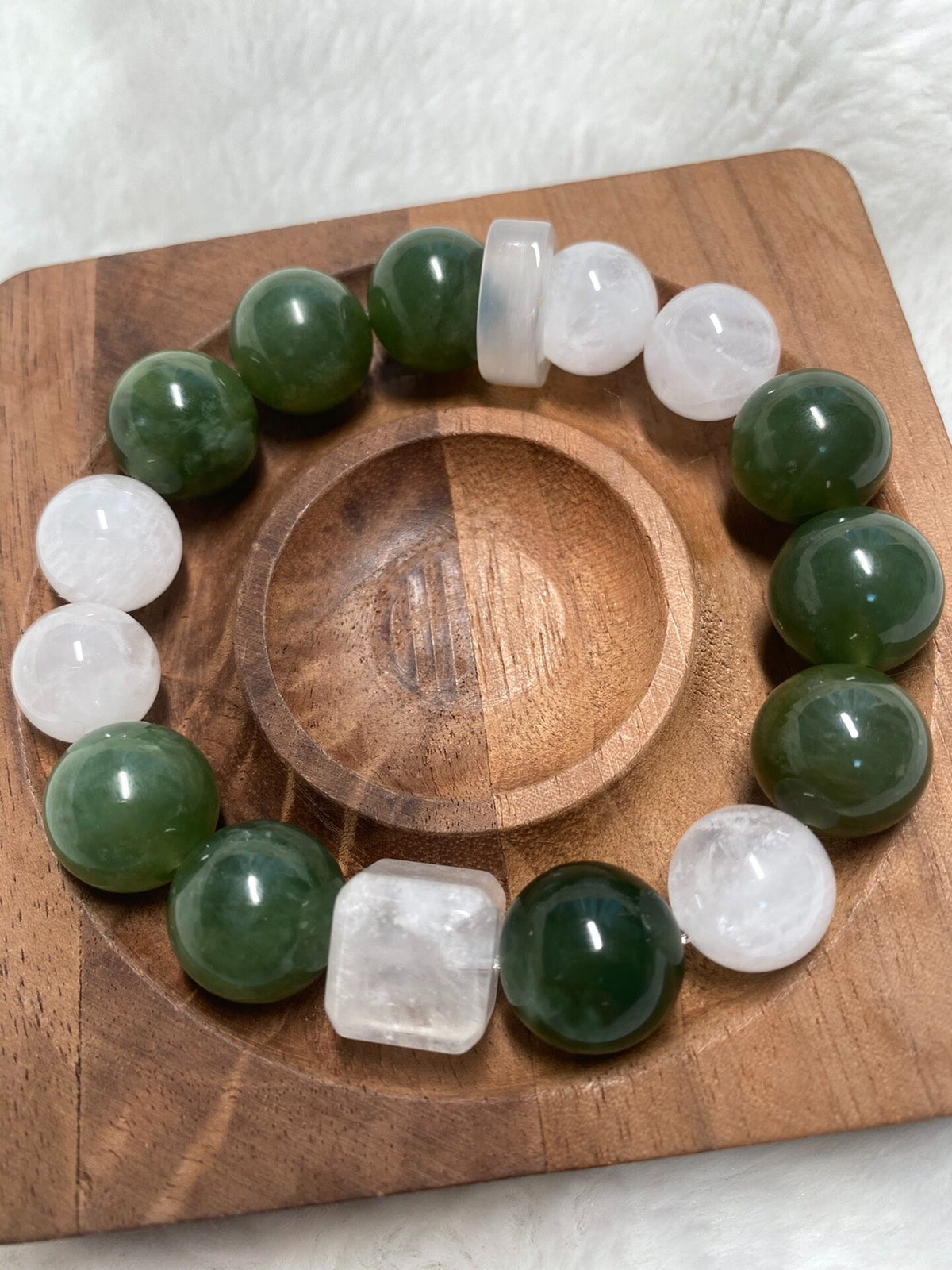 Natural Gemstone Beaded Bracelet with Xiuyan Jade