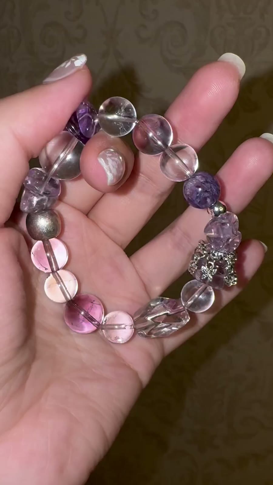 Ice Amethyst Kralenarm 10-14mm