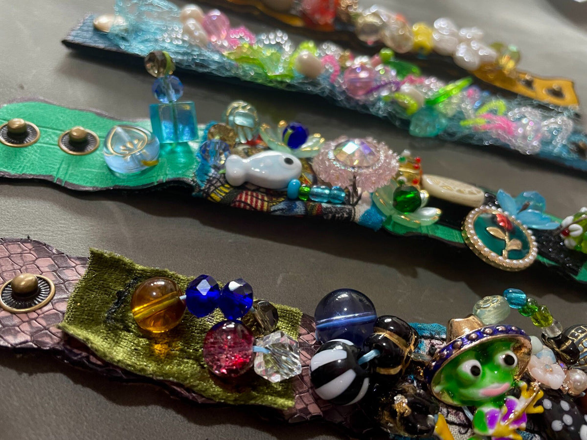 Custom Heavy-Duty Leather Bracelet with Charms