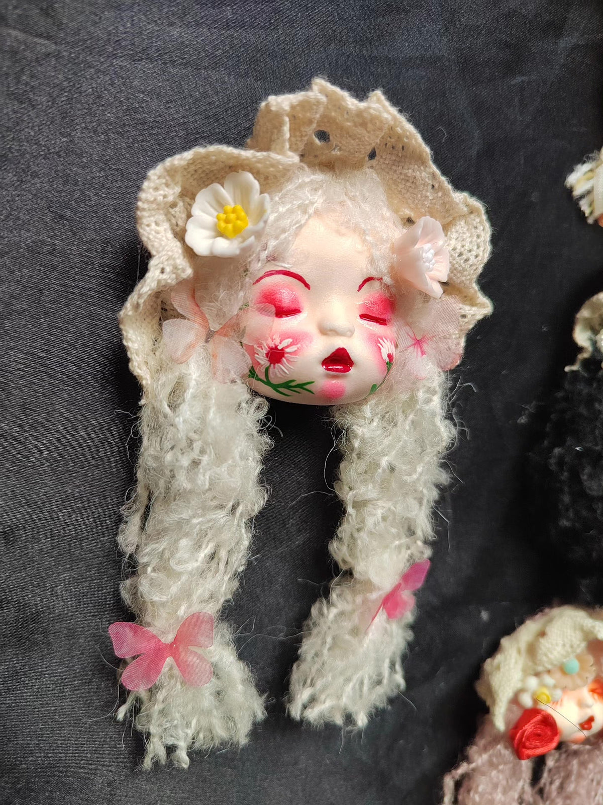 Clay Doll Head Lolita Brooch