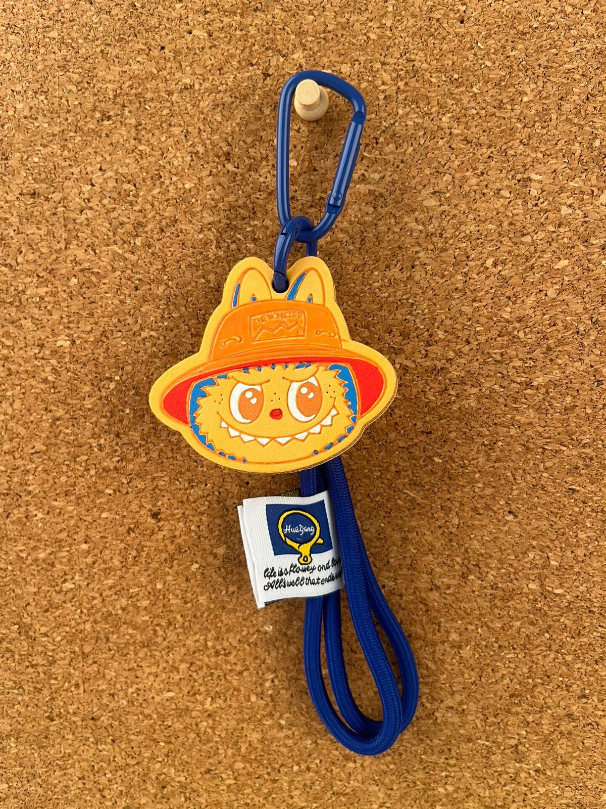 Handpainted Leather Bag Charm Keychain