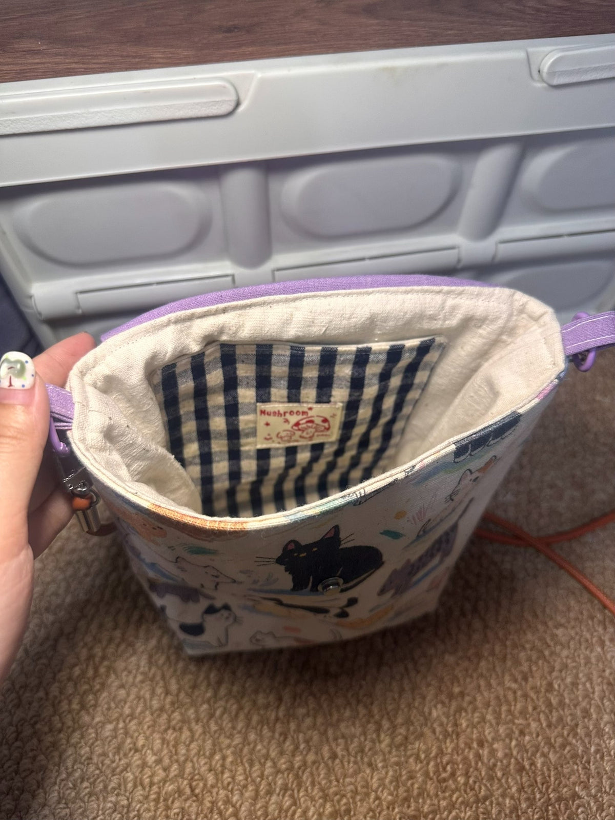 Cat Crossbody Bag with Flap Closure