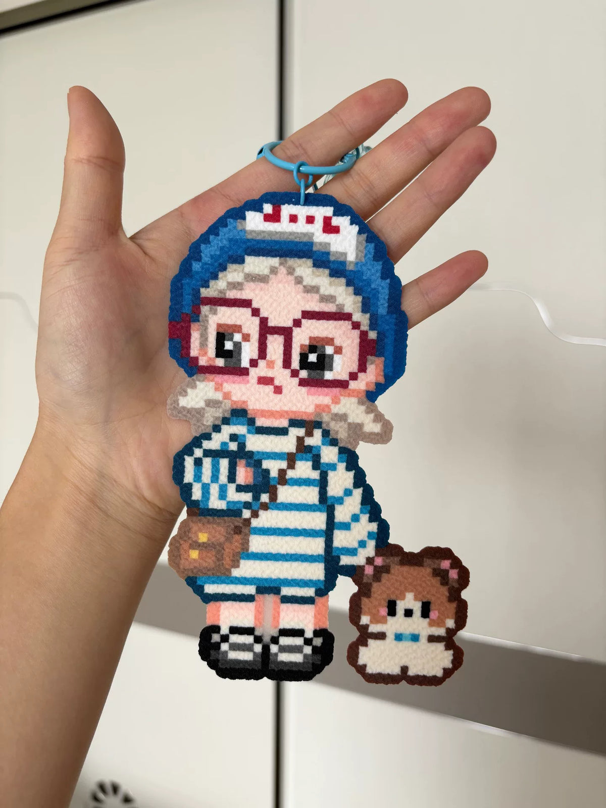 Charm Pixel Art in Perline Fuse con Cordoncino da Polso