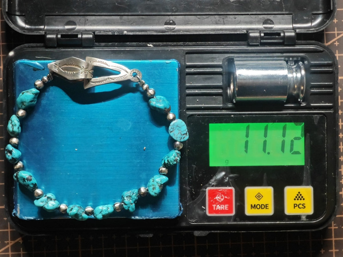 Handmade 925 Silver Hubei Turquoise Bracelet