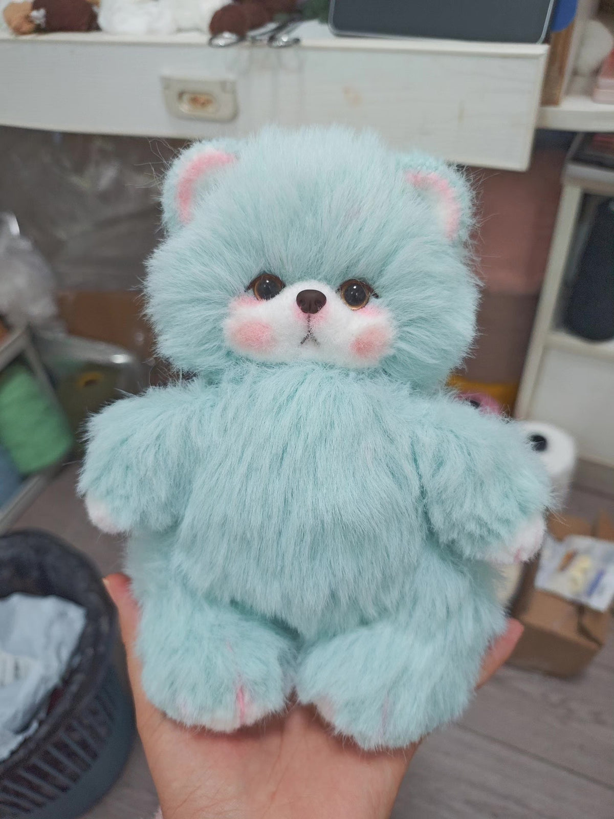 Urso de Pelúcia Azul Claro Rechundo