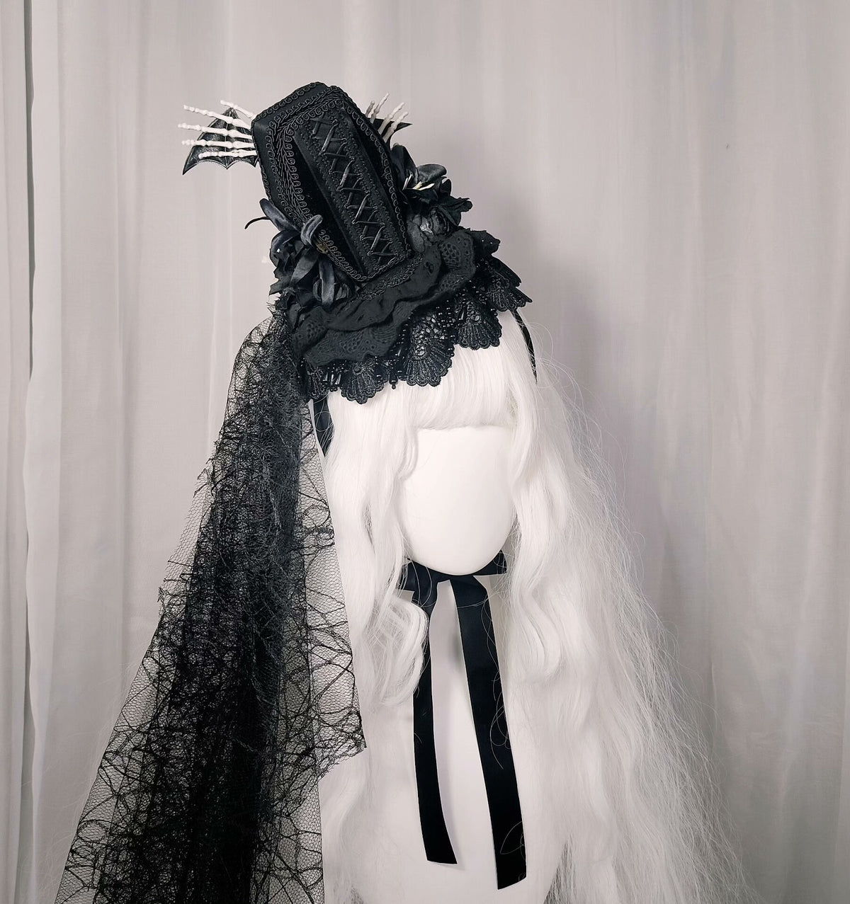 Gothic Coffin Skeleton Fascinator Hat
