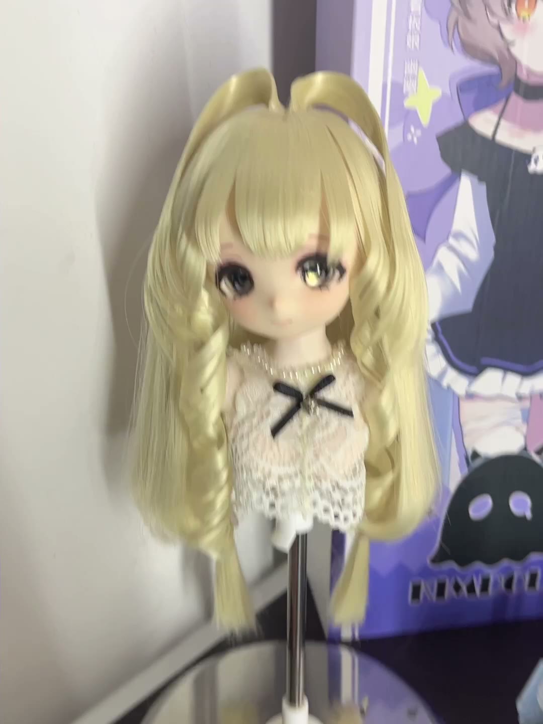 Doll Wig Pale Blonde Twin Tails