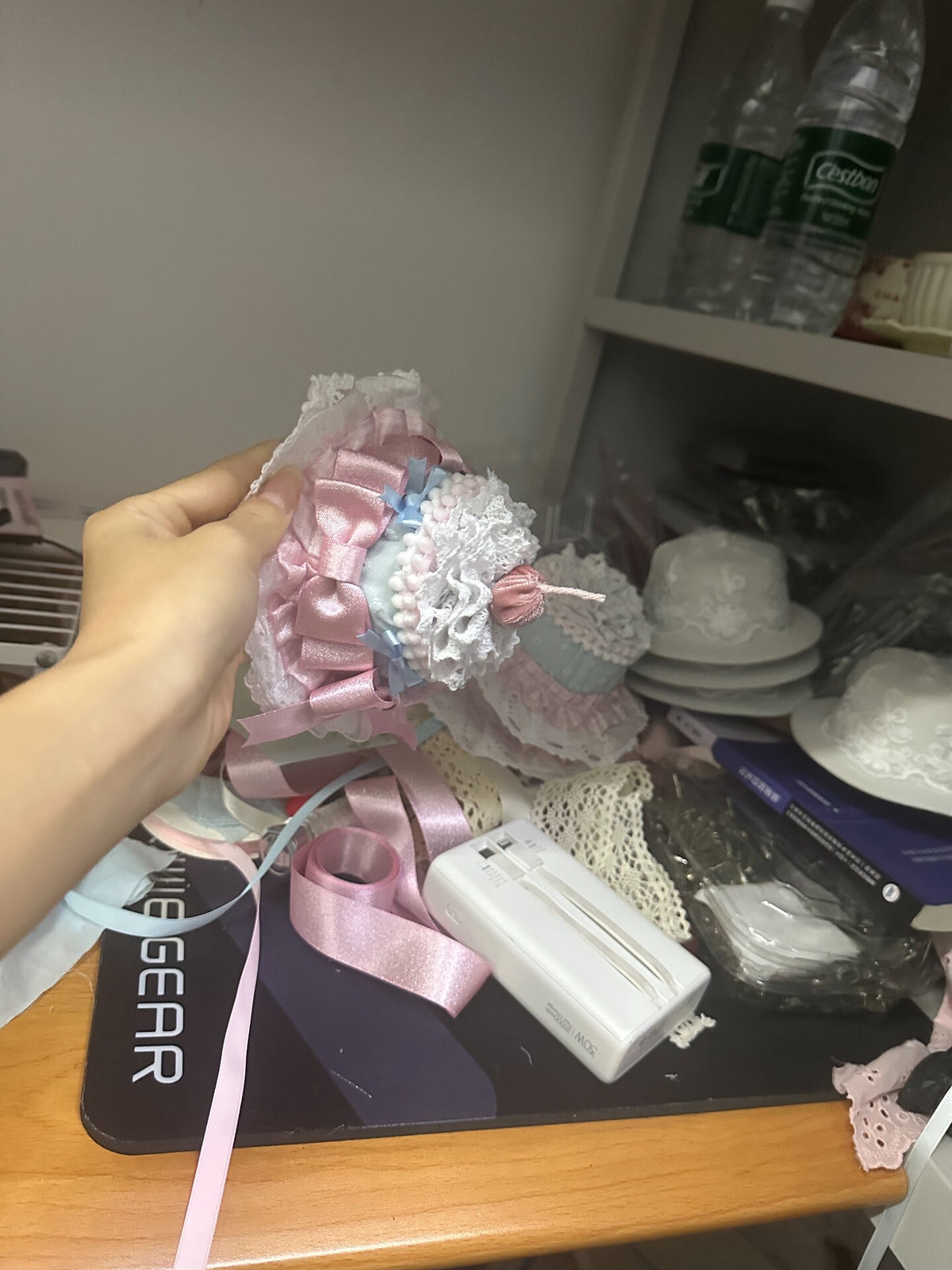 Blue and Pink Lolita Mini Top Hat