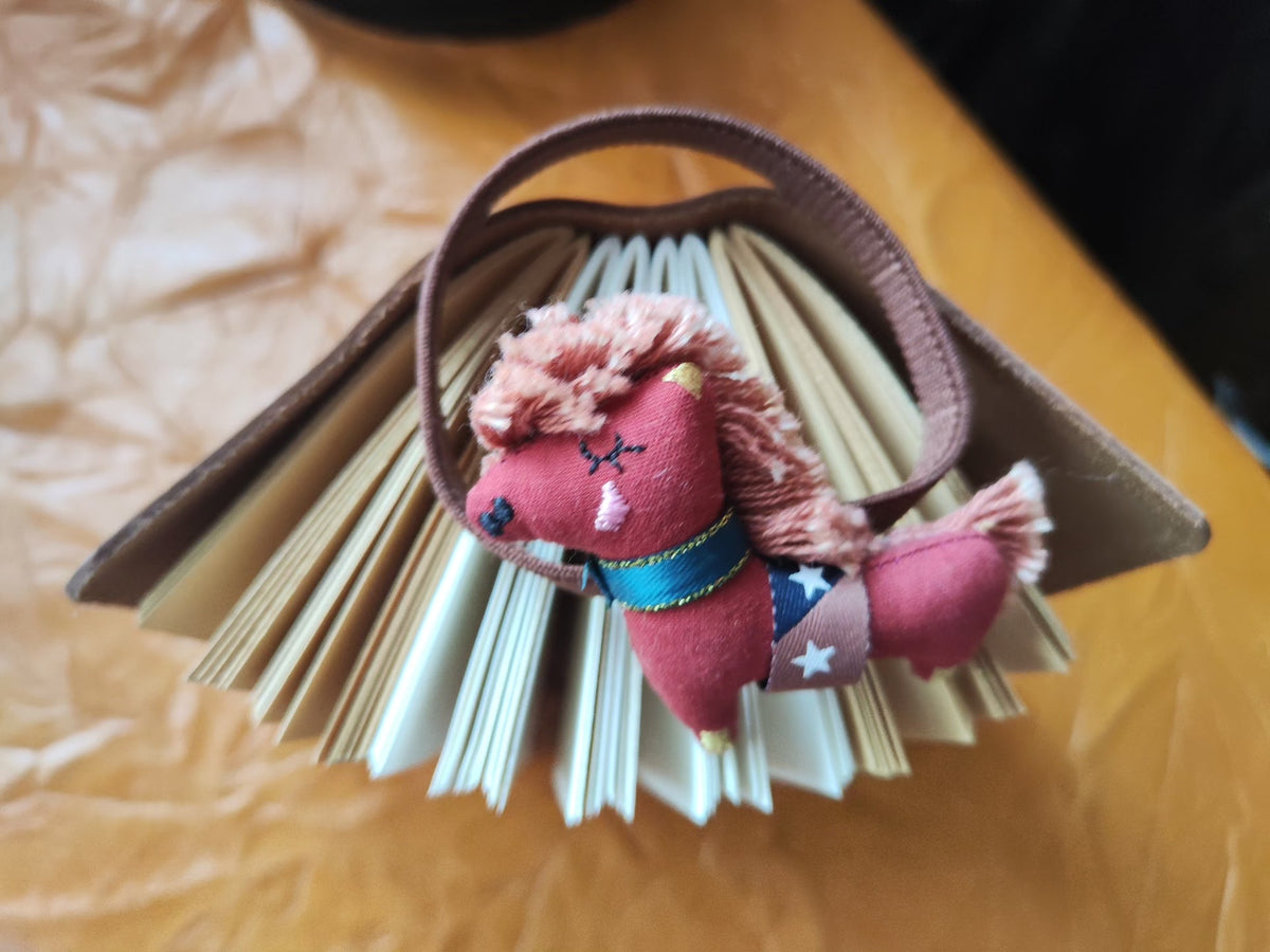 Handmade Leather Notebook with Horse Charm