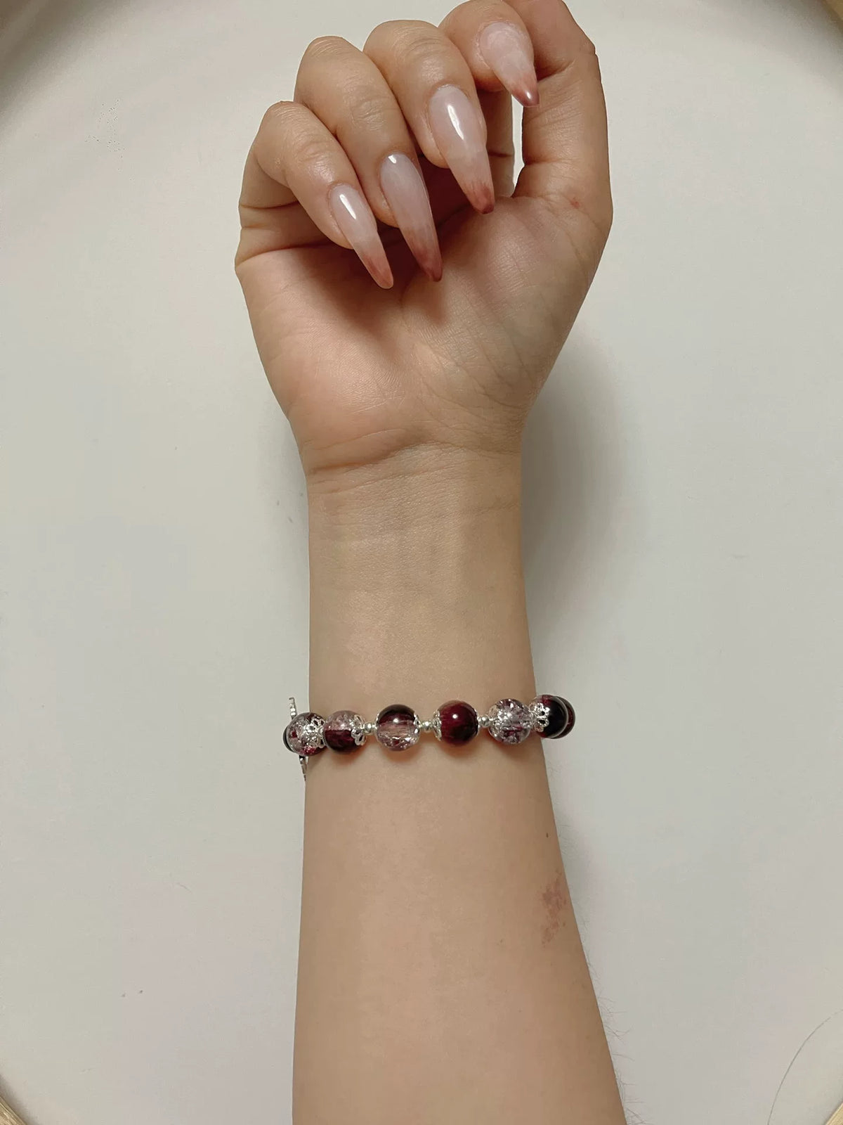 Pulsera de Cuentas de Cristal con Dije de Mariposa
