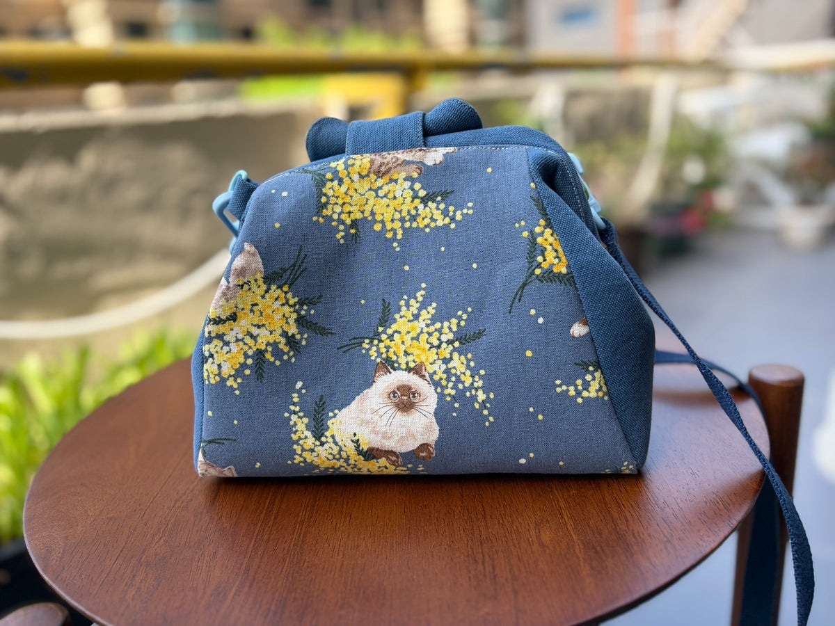 Borsa a telaio large Laurel Cat