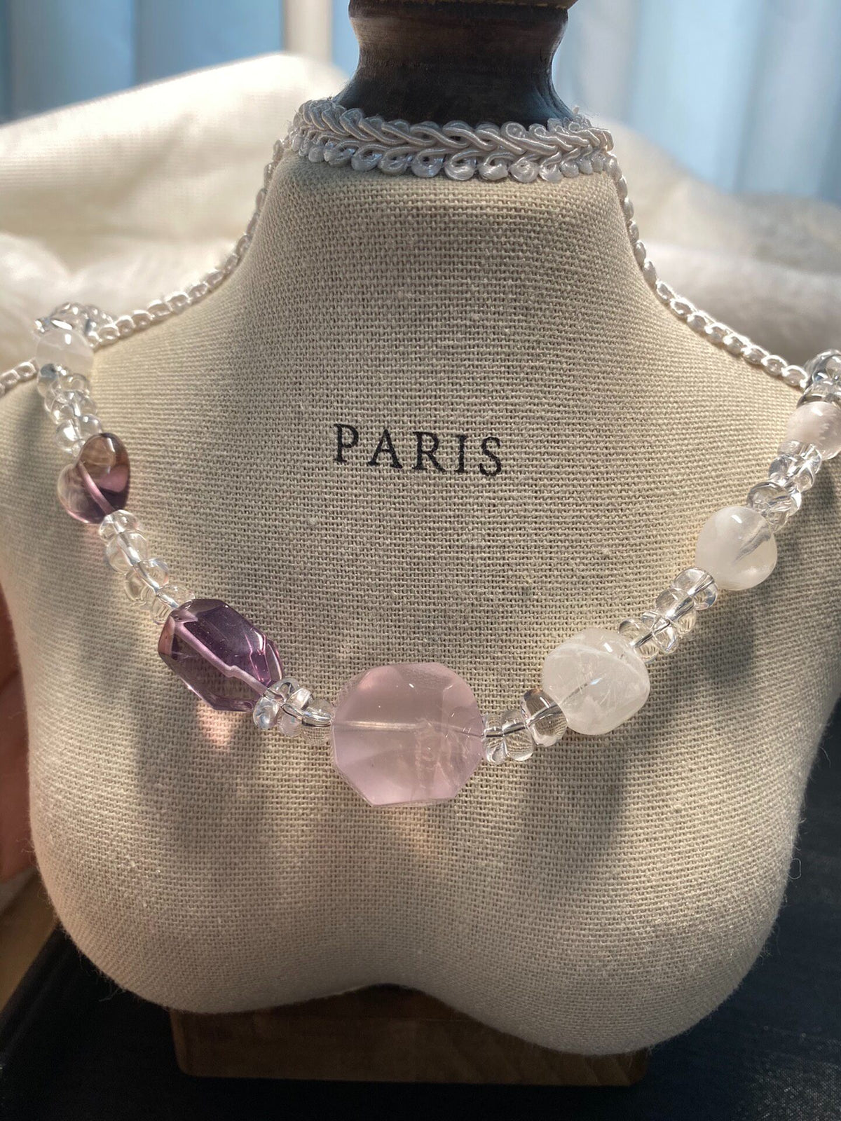 Natural Crystal Beaded Necklace Mixed Quartz