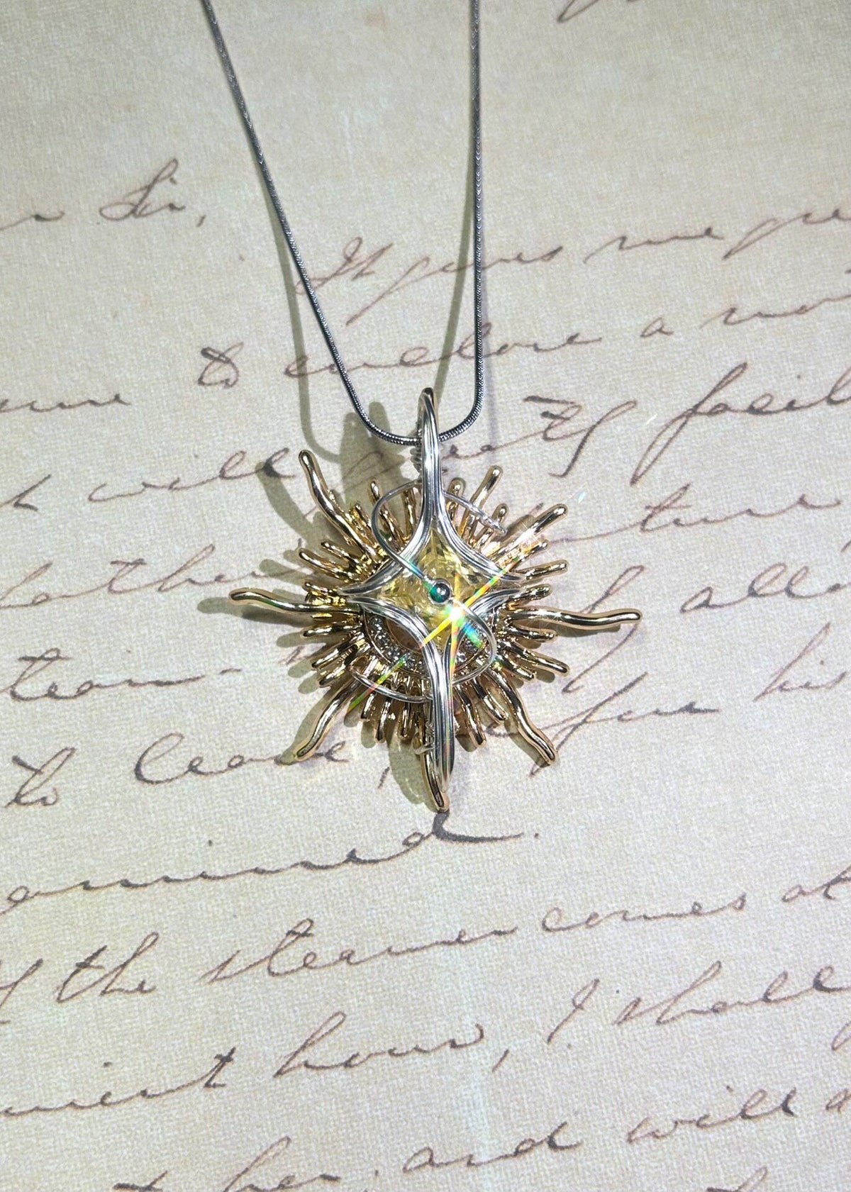 Wire Wrapped Star Pendant Brooch