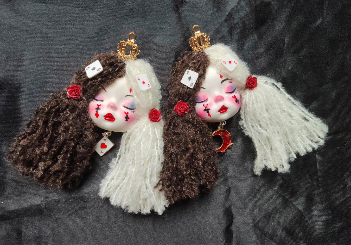 Clown Doll Head Brooch Lolita Bag Charm