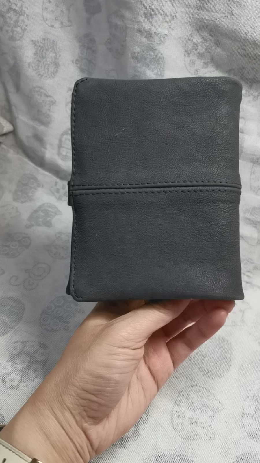 Capa para Agenda de Anéis A7 em Couro de Cabra Preto