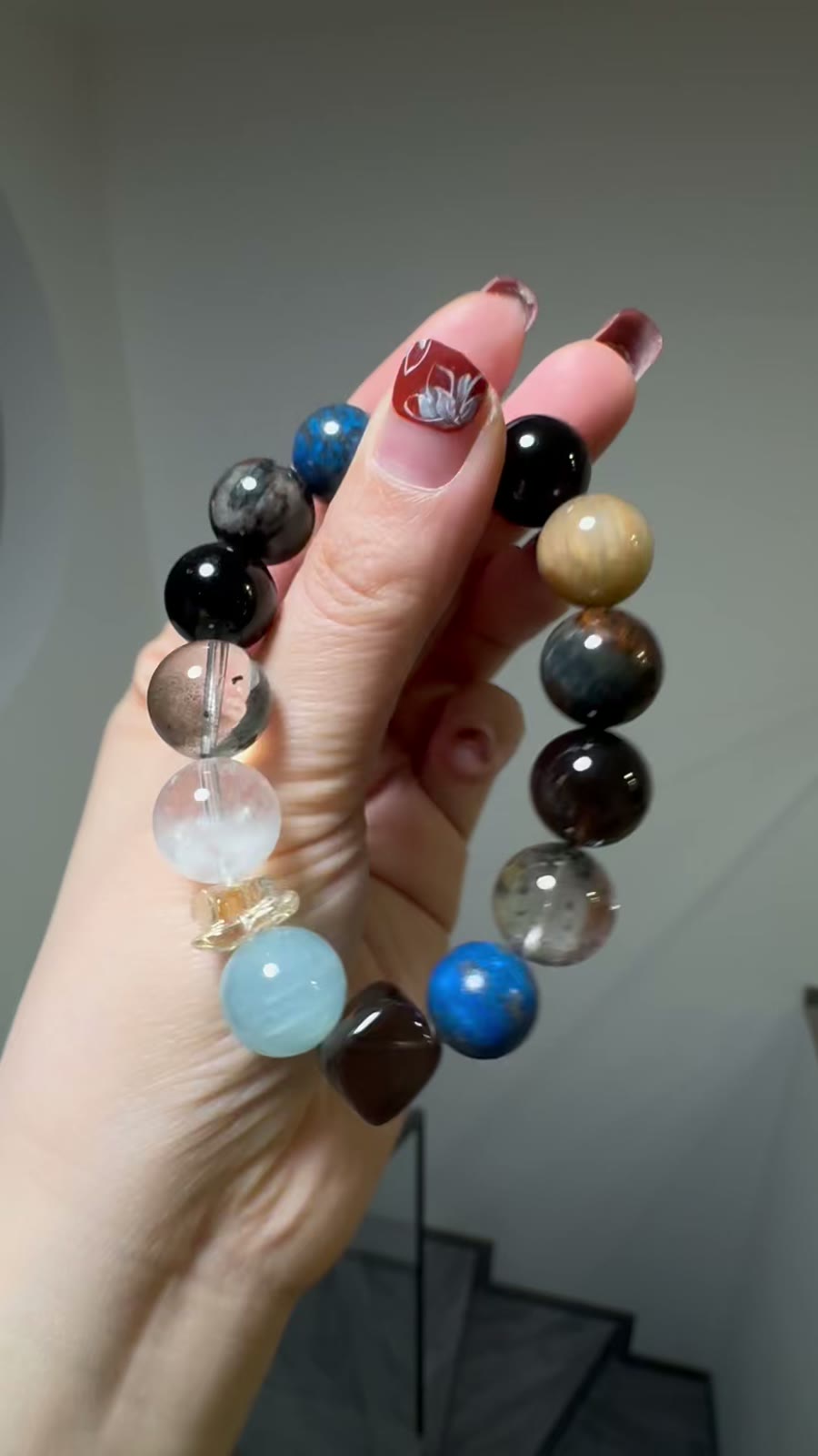 Multi Gemstone Crystal Bracelet 12mm Beads