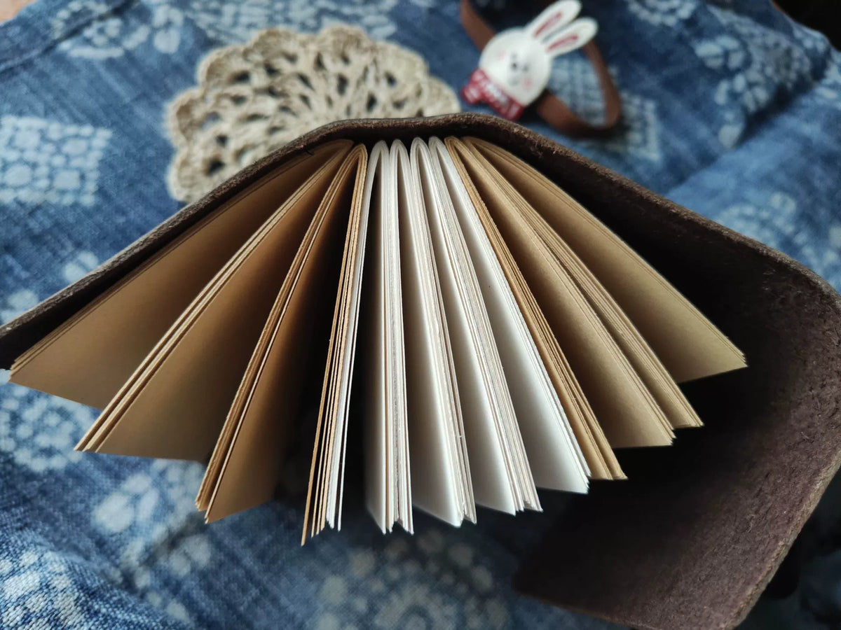 Handgefertigtes Leder-Taschennotizbuch