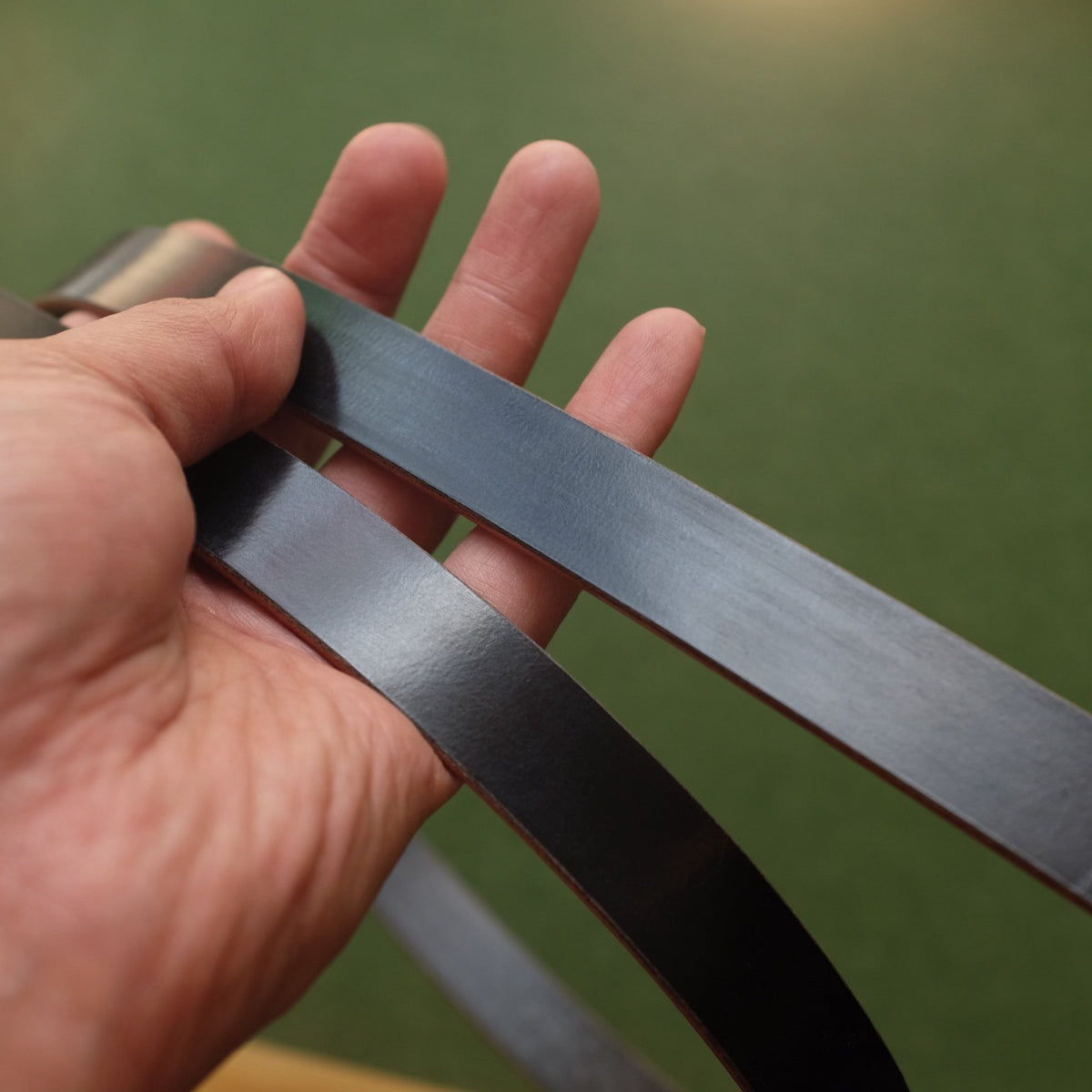 Ceinture en cuir bridle noir avec boucle argent