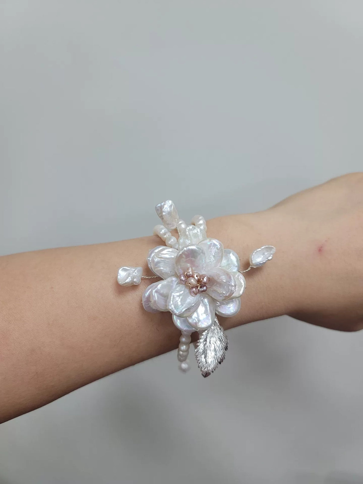Three Layer Pearl Flower Bracelet