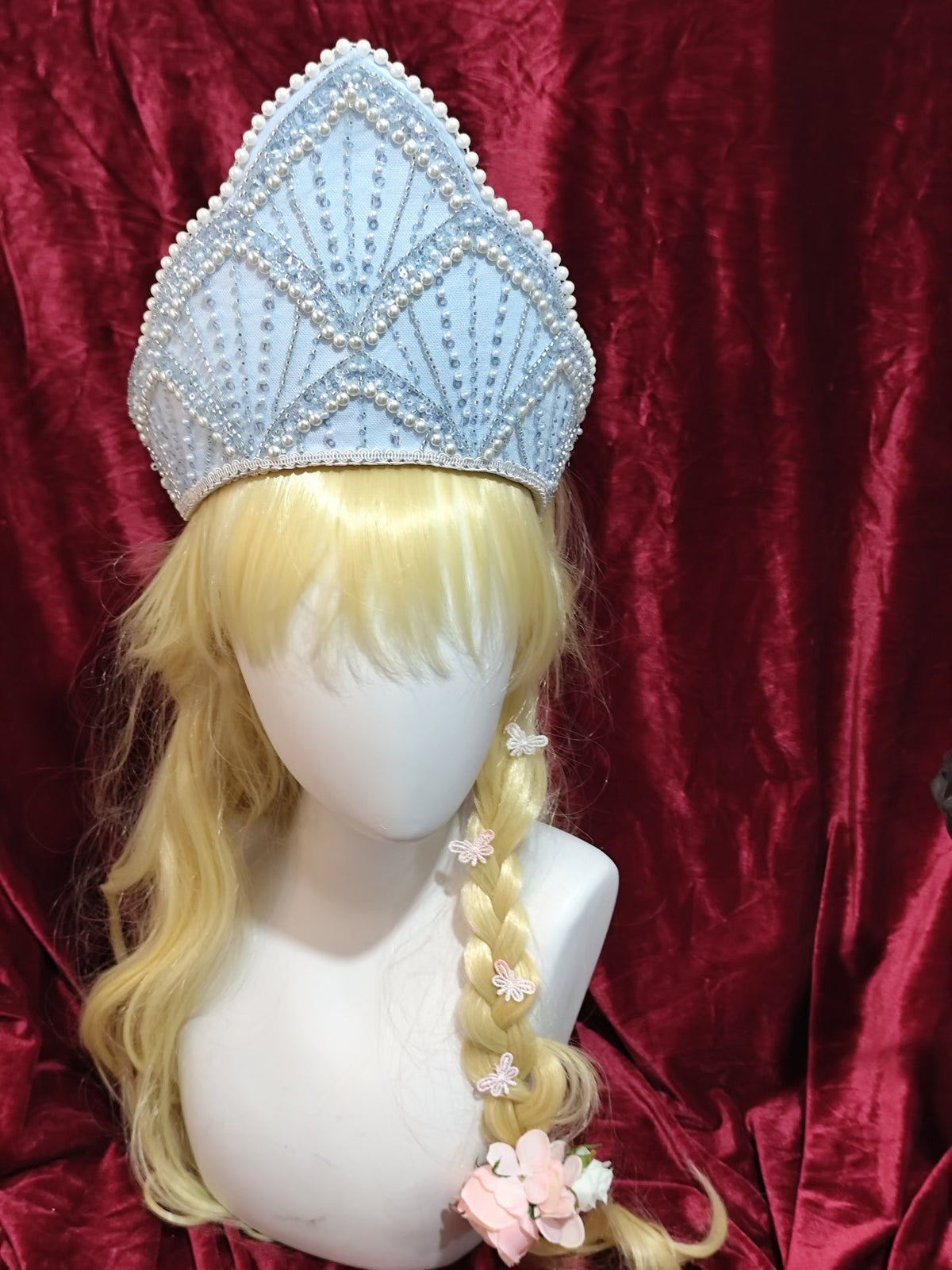 Blue Mermaid Scale Lolita Tudor Crown Headpiece