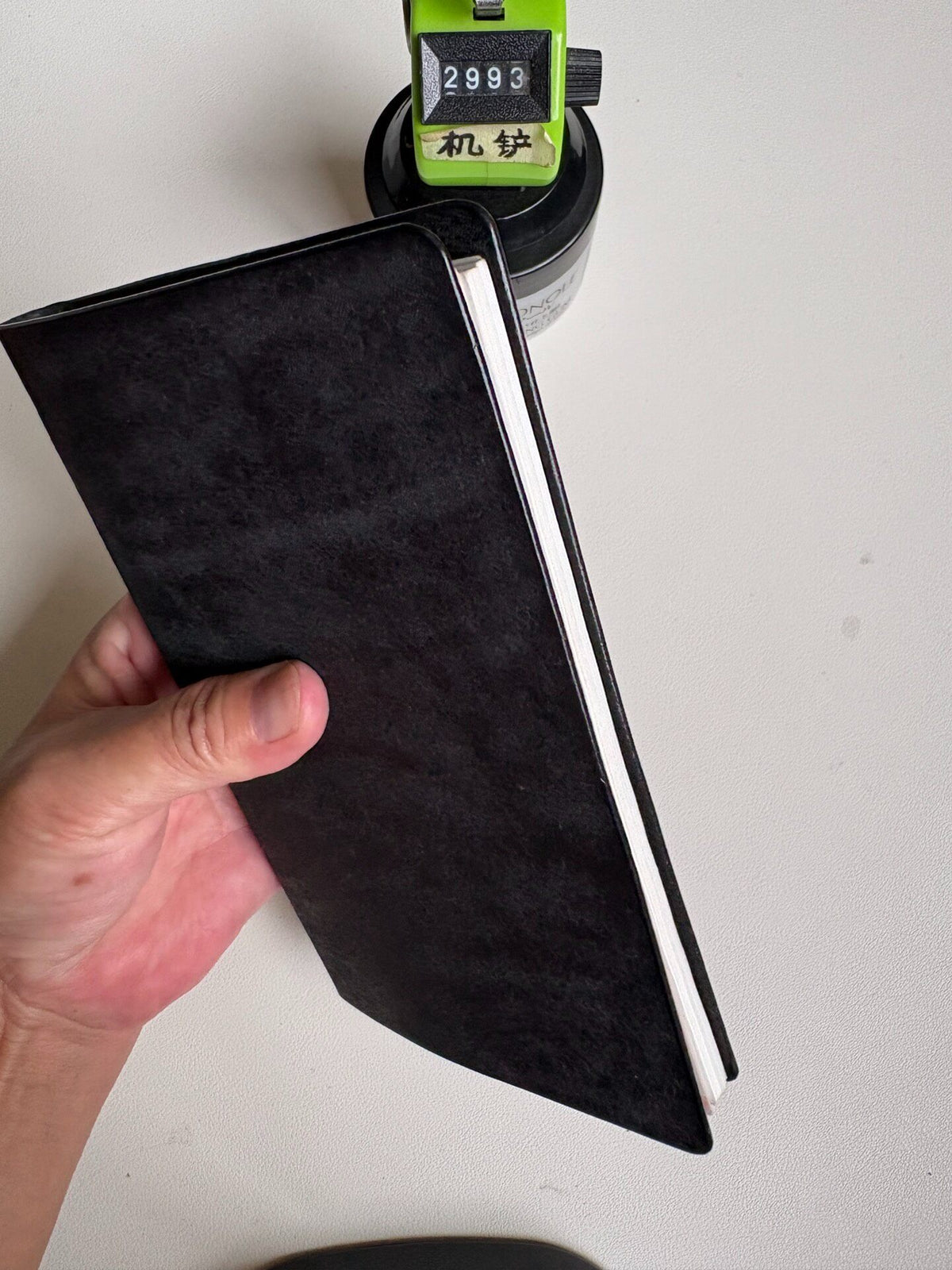 A6 Leather Binder Six Ring Black