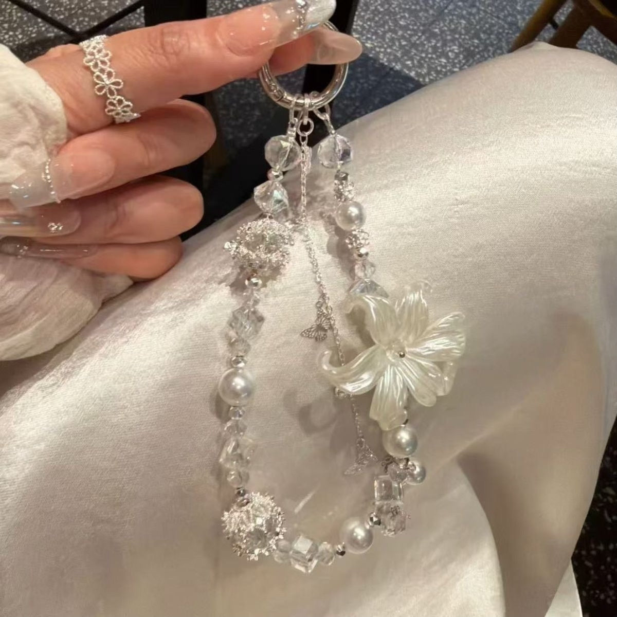 Beaded Phone Charm with Card Holder