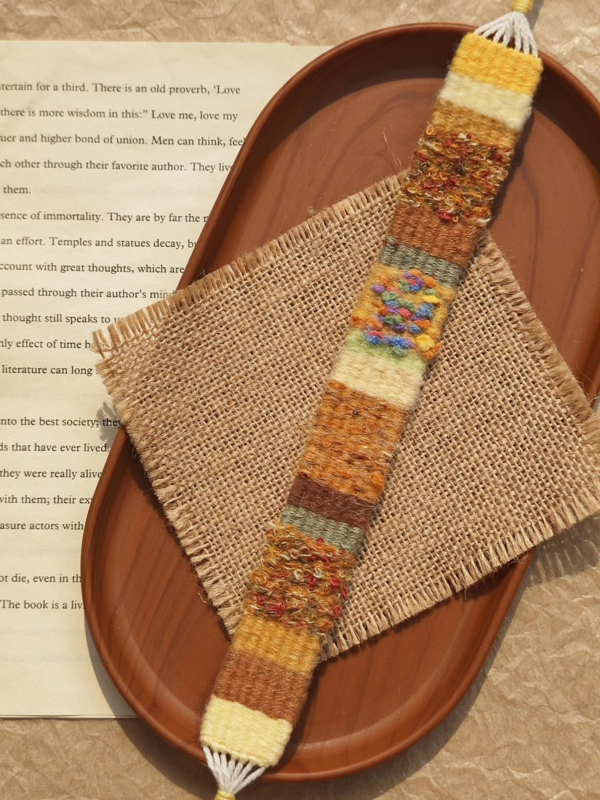 Handwoven Sunflower Cotton Wool Wrist Strap
