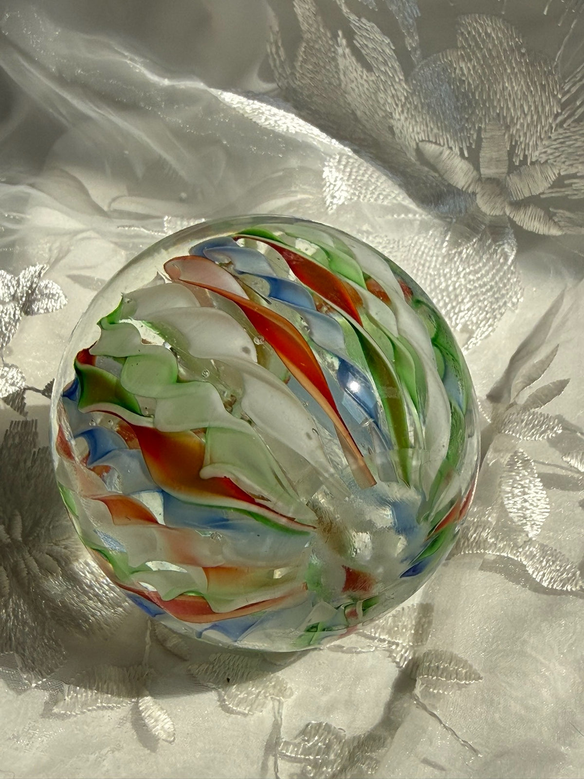 Vintage Glasball Regenbogen Spitze Streifen