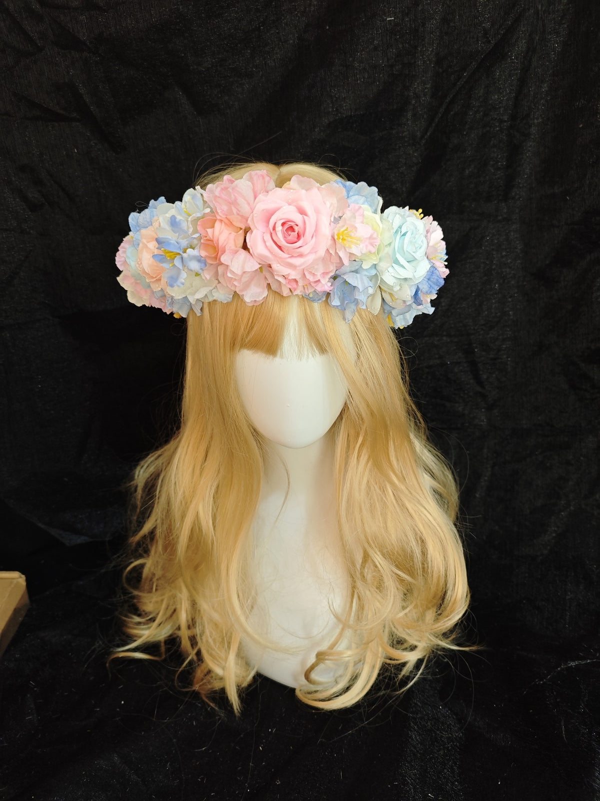 Handcrafted Pastel Flower Crown with Ribbons
