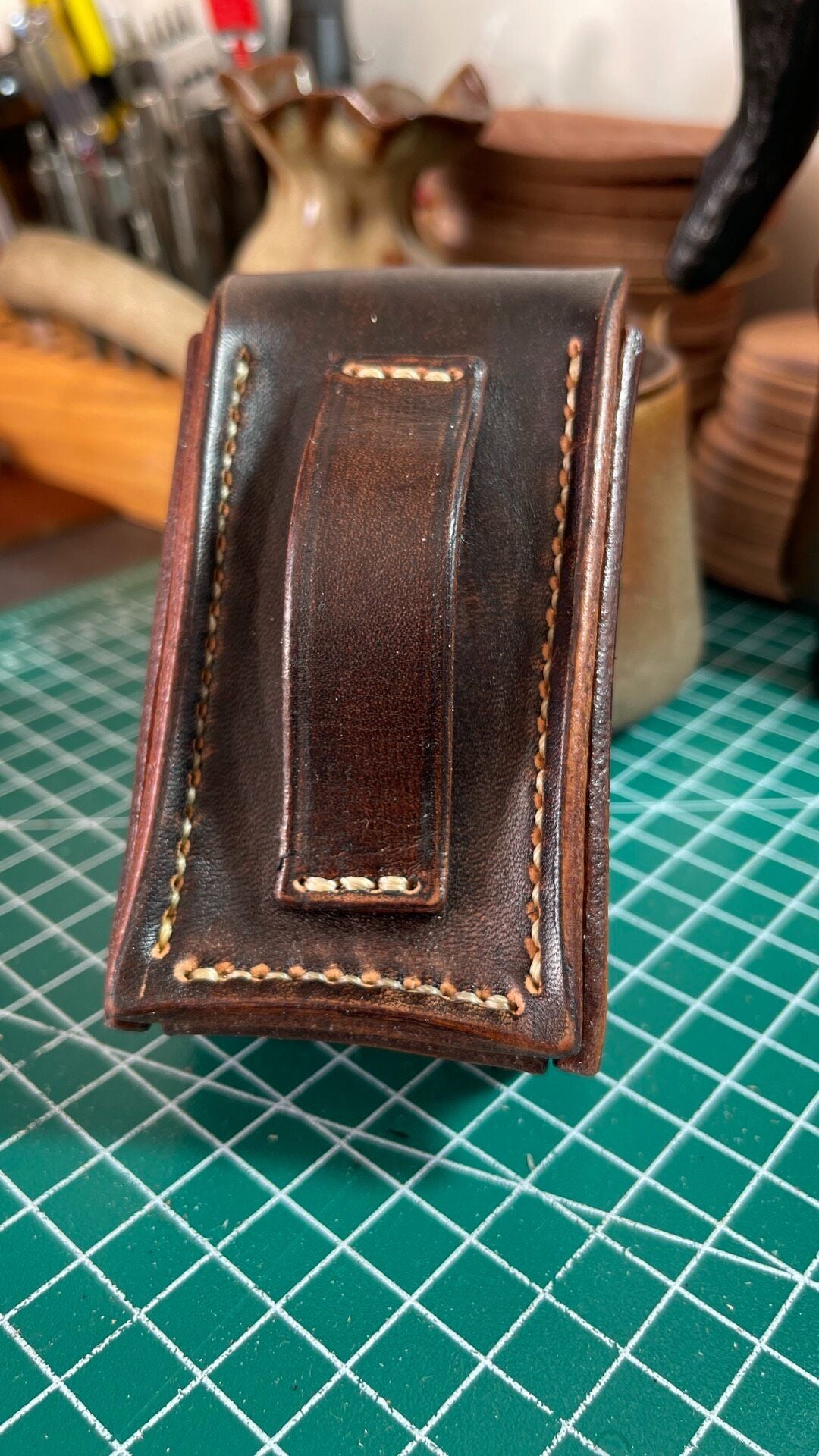 Hand-Stitched Vegetable-Tanned Cowhide Stamp and Tool Case