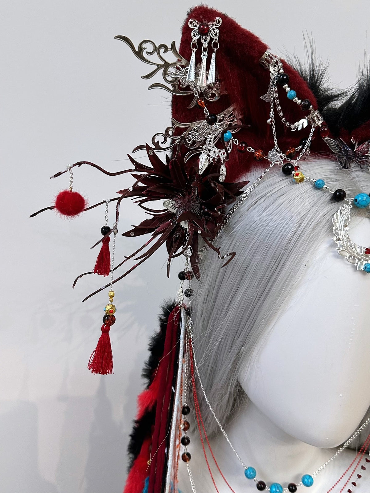 Cosplay Animal Ear Headpiece Necklace Set