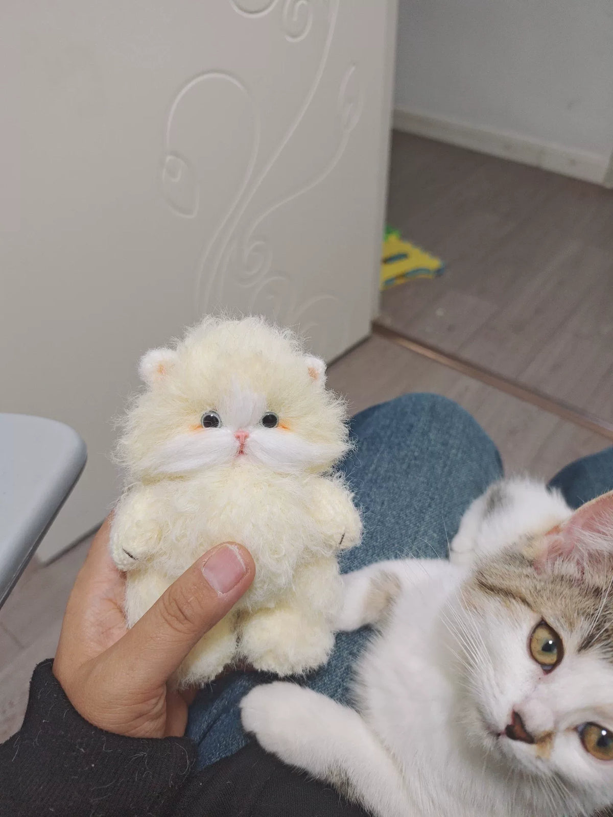 Handmade Yarn Miniature Cat Plush Figure