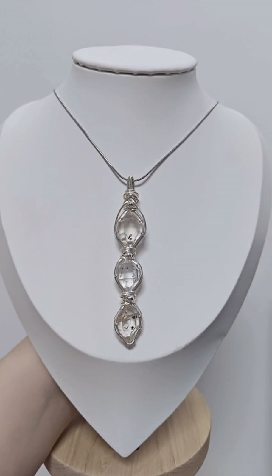 Handmade Wire Wrapped Clear Quartz Necklace