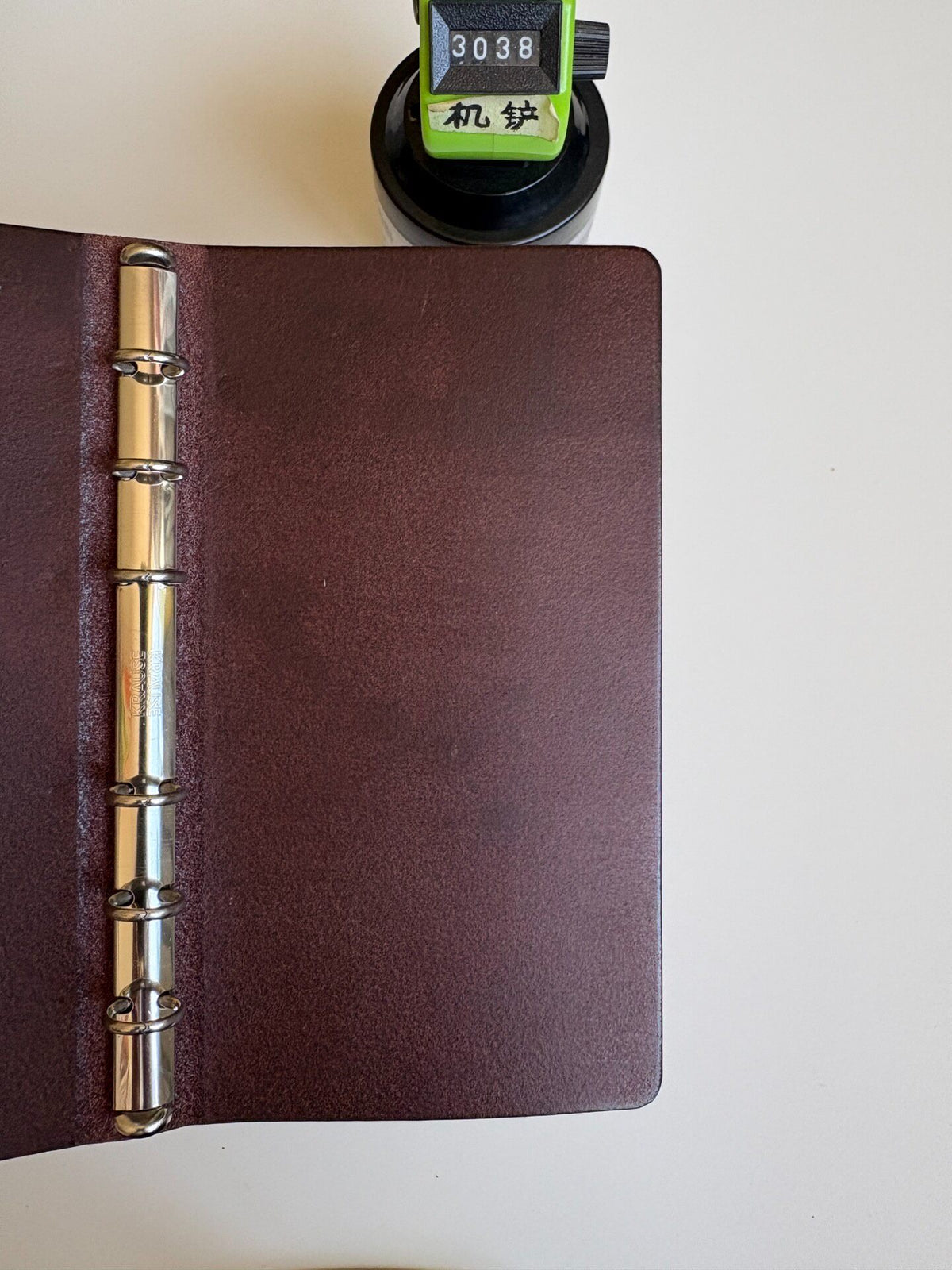 A6slim Leather Binder with Six-Ring Mechanism
