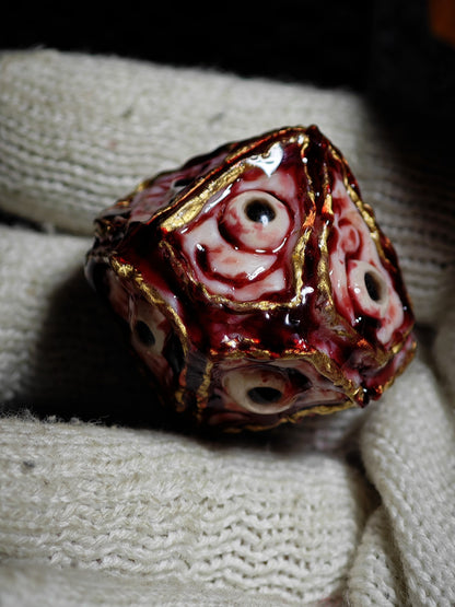 Cthulhu Organic Texture Polyhedral Custom Dice with Eye Motifs