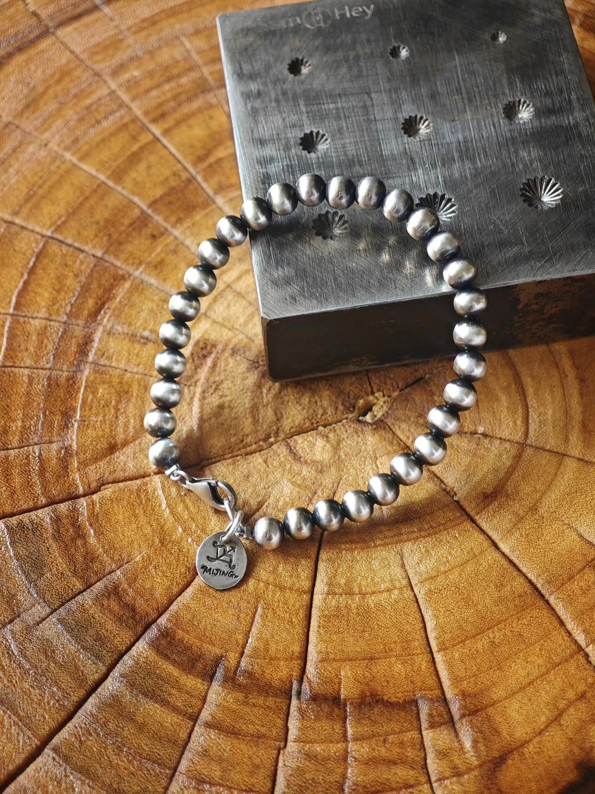 Bracelete de Contas em Prata de Lei 925