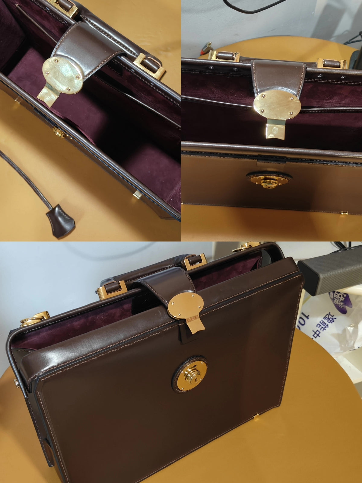 Vintage Brown Leather Dulles Briefcase