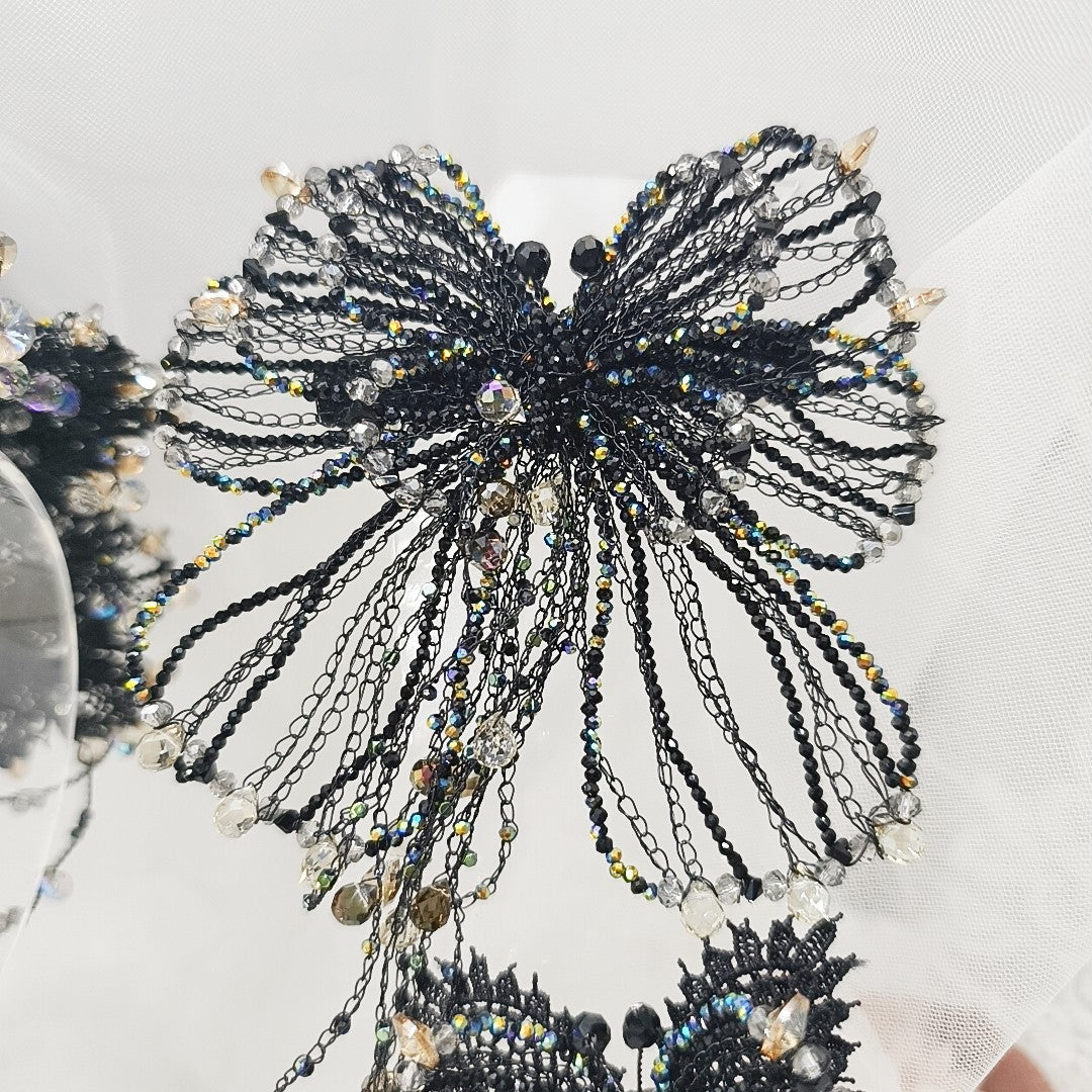 Black Butterfly Beaded Hair Accessories Set